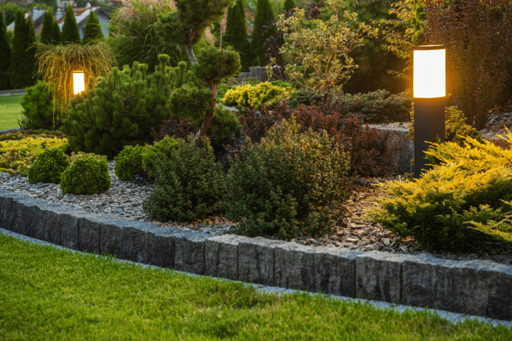 outdoor led lighting in garden