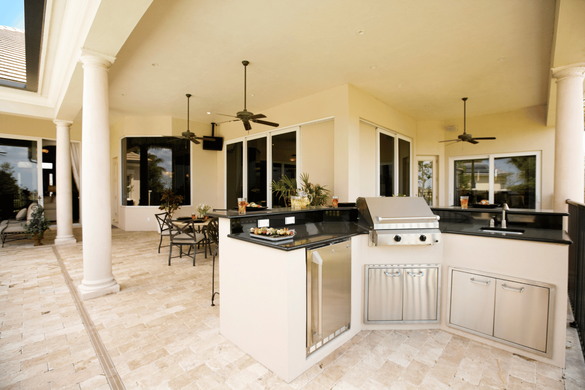 outdoor kitchen with barbecue