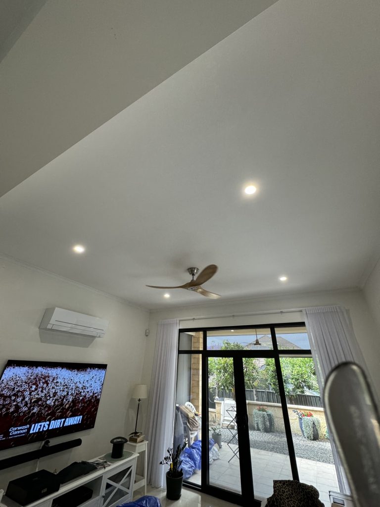 ceiling fan and downlight