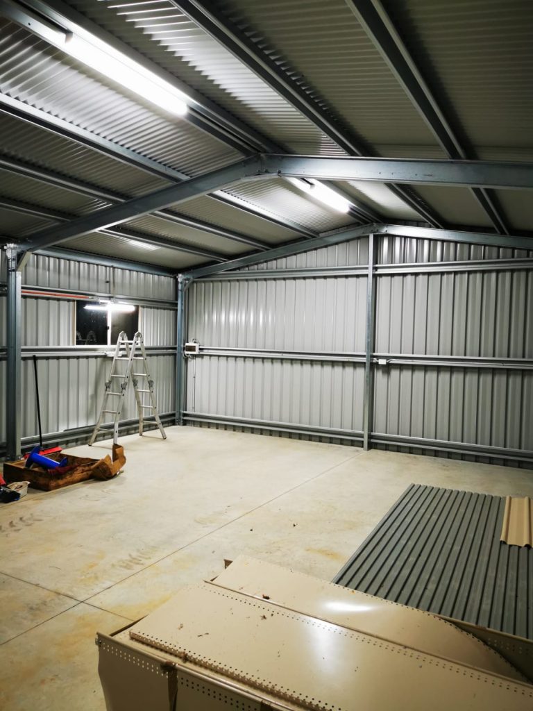 shed lighting at night