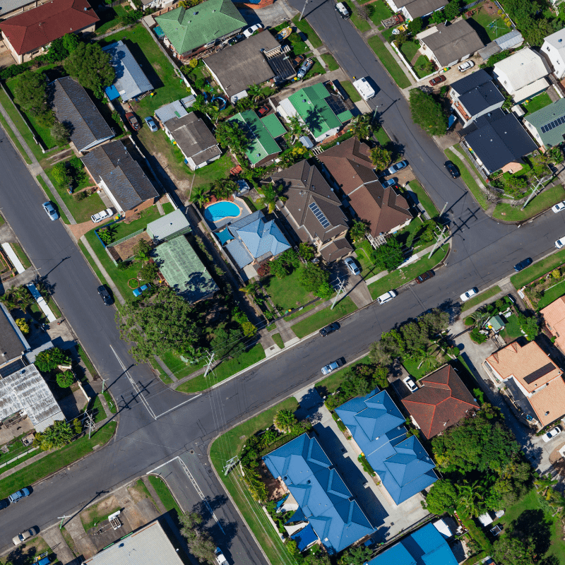 birds eye view of residential area