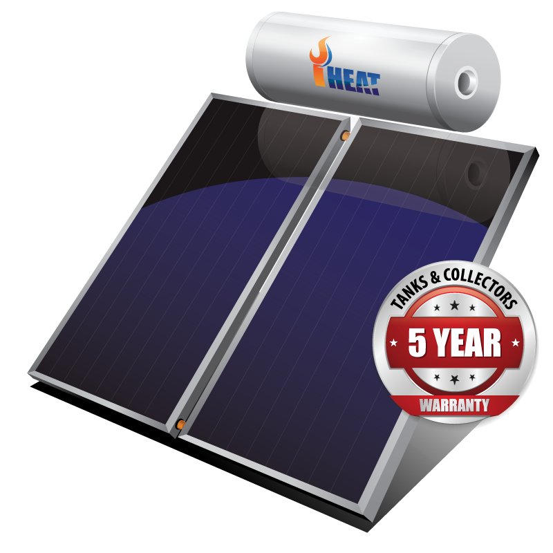 iheat-roof-mount-twin-elec-2018-warranty roof mounted solar hot water system
