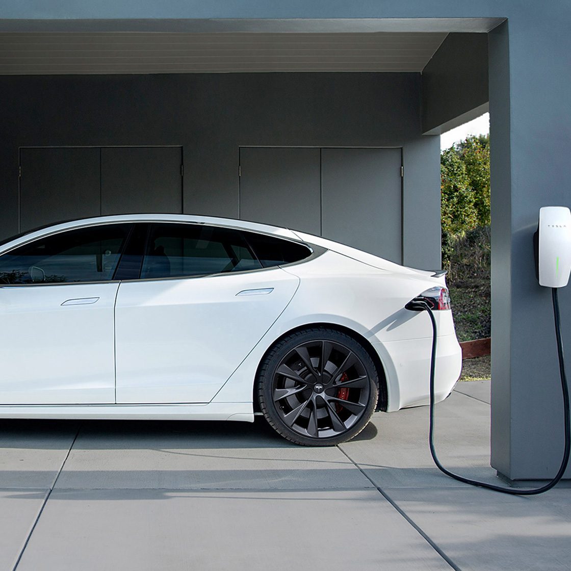 tesla ev charger at a home in perth